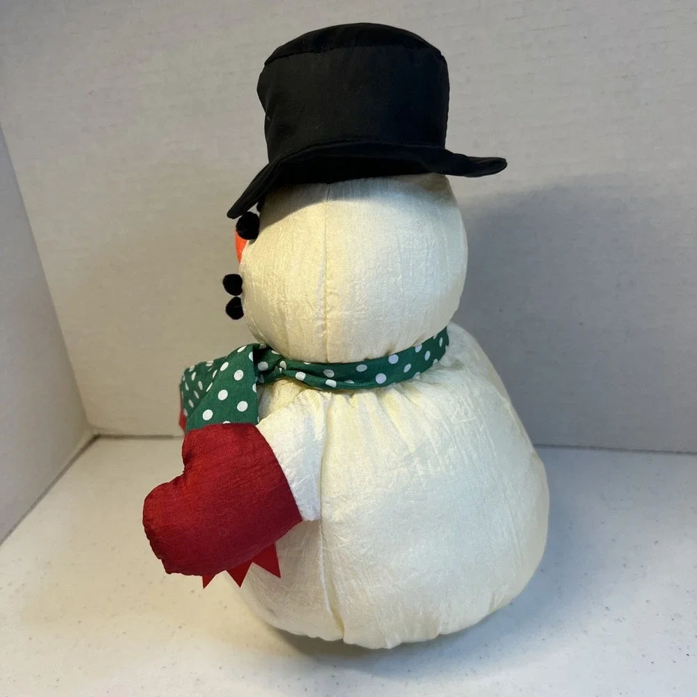 Vtg Hallmark Snowman Nylon Plush Stuffed Christmas 9